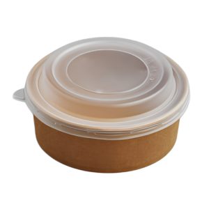 Papirnata posuda 500 ml d=145 mm h=54 mm, kraft, sa poklopcem PP 50 kom