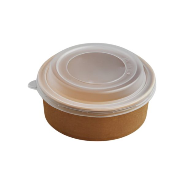 Papirnata posuda 500 ml d=145 mm h=54 mm, kraft, sa poklopcem PP 50 kom