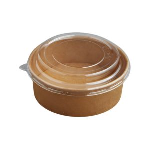 Papirnata posuda 500 ml d=145 mm h=54 mm, kraft, sa poklopcem PET, 50 kom