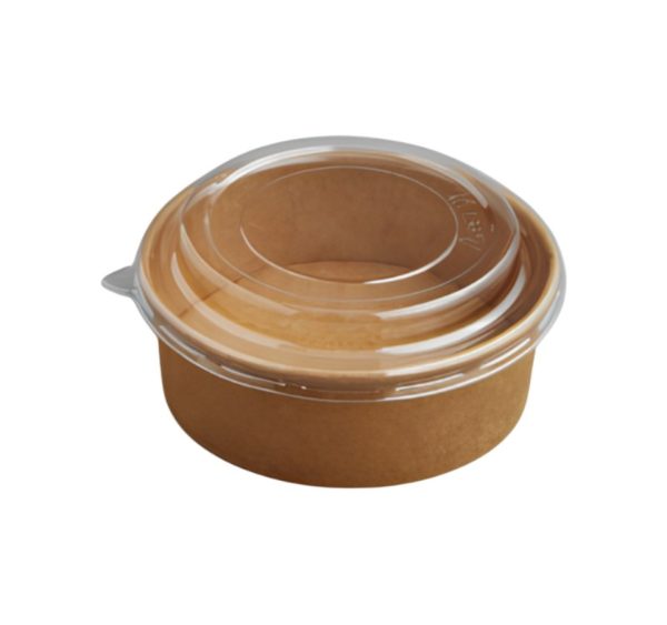 Papirnata posuda 500 ml d=145 mm h=54 mm, kraft, sa poklopcem PET, 50 kom