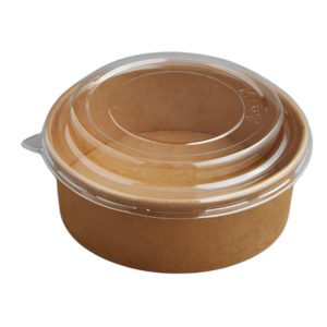 Papirnata posuda 500 ml d=145 mm h=54 mm, kraft, sa poklopcem PET, 50 kom