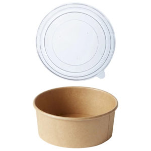 Papirnata posuda sa poklopcem 750 ml d=145 mm h=68 mm kraft 50 kom (komplet)