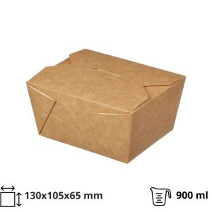 Kartonska kutija Take Away 900 ml 130x105x65 mm kraft 50 kom