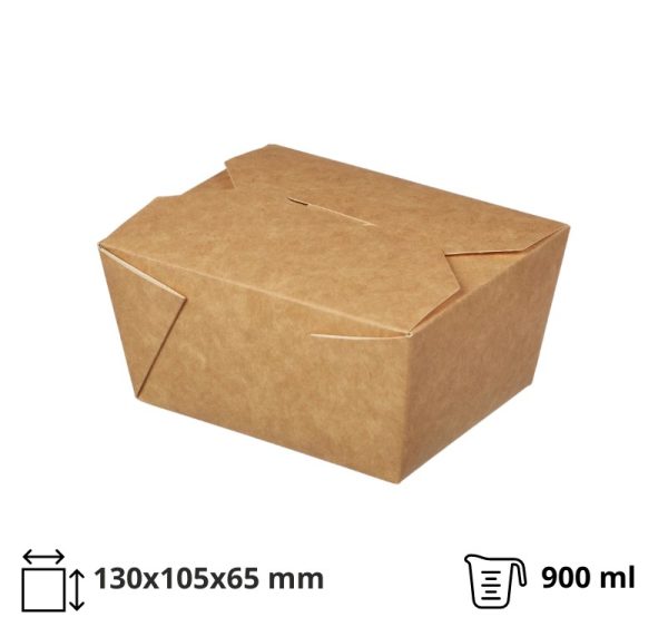 Kartonska kutija Take Away 900 ml 130x105x65 mm kraft 50 kom