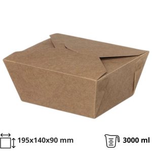 Kartonska kutija 3000  ml 195x140x90 mm kraft 50 kom