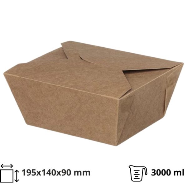 Kartonska kutija 3000 ml 195x140x90 mm kraft 50 kom