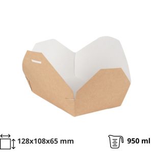 Kartonska kutija 950 ml 128x108x65 mm kraft/belo 50 kom
