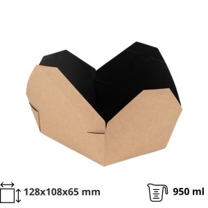 Kartonska kutija 950 ml 128x108x65 mm kraft/crno 50 kom