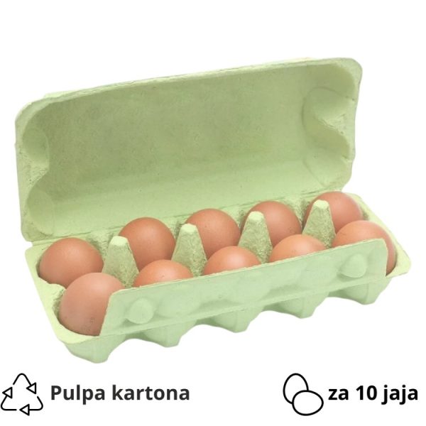 Ambalaža za 10 jaja pulpa kartona, zelen