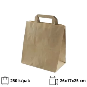 Papirna kesa sa plitkim ručkama 260x170x250 mm kraft