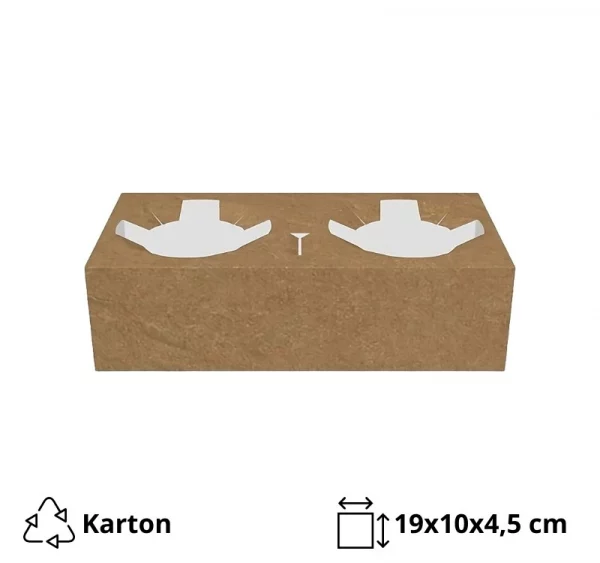 Držač za 2 čaše 19x10x4.5 cm crna 50 kom