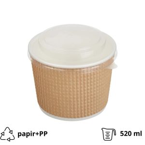 Kartonska kutija Tambien ECO 520 ml d=110 mm h=84,5 mm kraft za poklopcem 50 kom