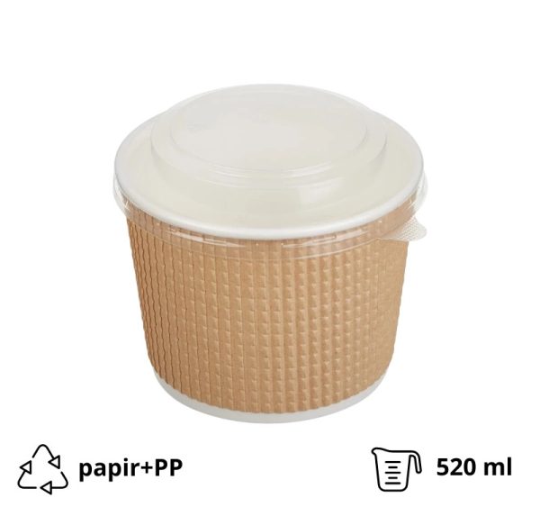 Kartonska kutija Tambien ECO 520 ml d=110 mm h=84,5 mm kraft za poklopcem 50 kom