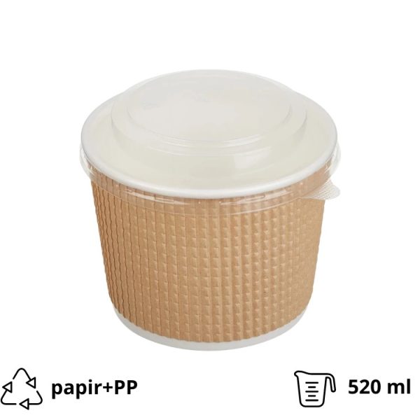 Kartonska kutija Tambien ECO 520 ml d=110 mm h=84,5 mm kraft za poklopcem 50 kom