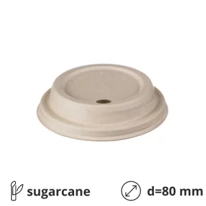 Poklopac sa otvorom šećerna trska d=80 mm, bež 50 kom