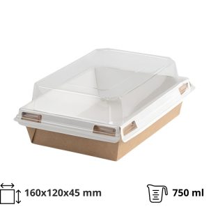 Papirnata posuda 750 ml 160×120х45 mm kraft/bela 560 kom