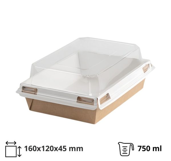 Papirnata posuda 750 ml 160×120х45 mm kraft/bela 560 kom