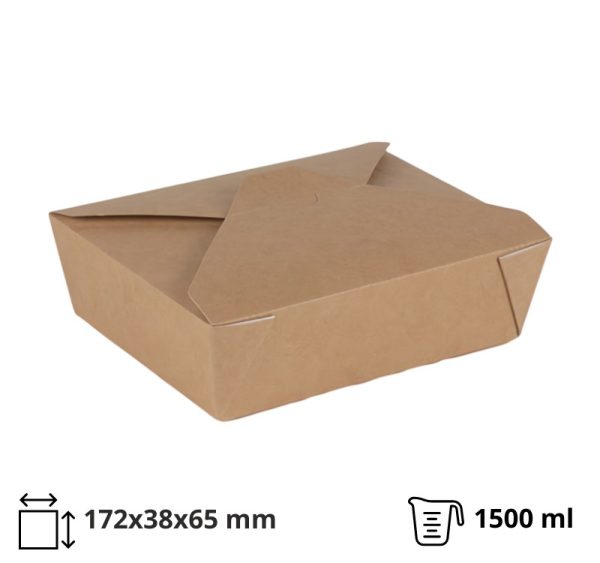 Kartonska kutija 1550 ml 172x38x65 mm kraft/bela 50 kom