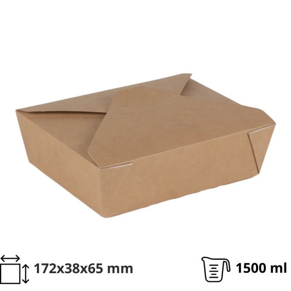 Kartonska kutija 1550 ml 172x38x65 mm kraft/bela 50 kom