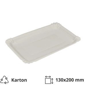 Papirni tanjir 130х200 mm bijeli laminiran 250 kom