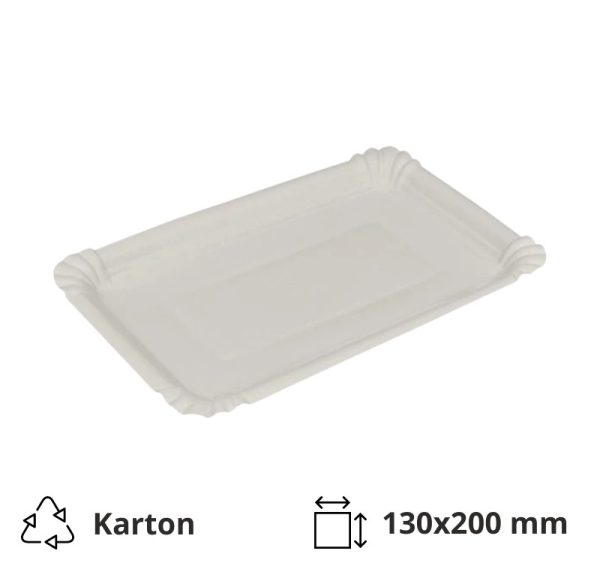 Papirni tanjir 130х200 mm bijeli laminiran 250 kom