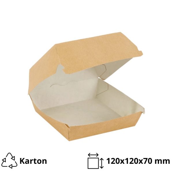Kutija za hamburger 120x120x70 mm kraft 50 kom