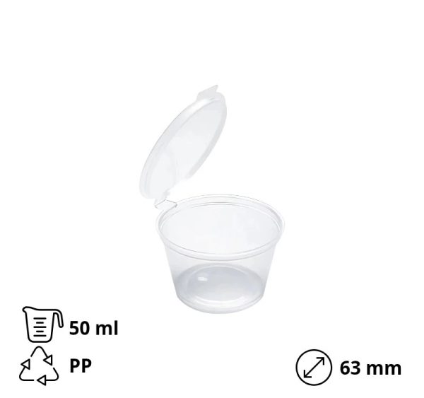Posuda za sos sa poklopcem PP 50 (60) ml d=63 mm 50 kom