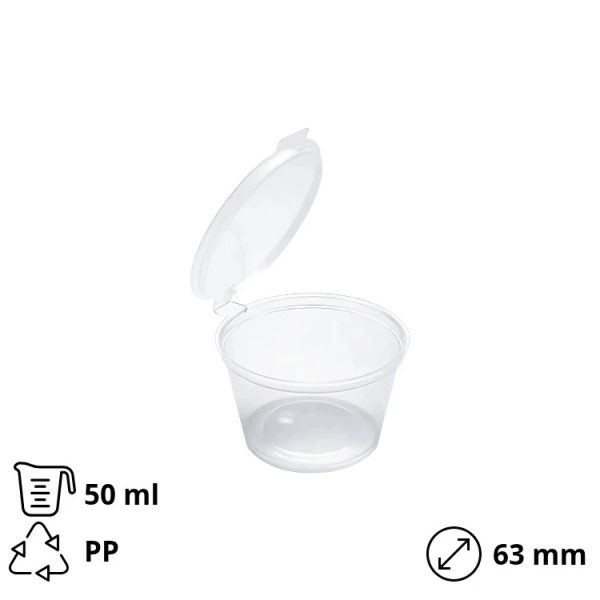 Posuda za sos sa poklopcem PP 50 (60) ml d=63 mm 50 kom