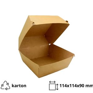 Kutija za hamburger 114х114х90 mm, kraft/kraft 125 kom