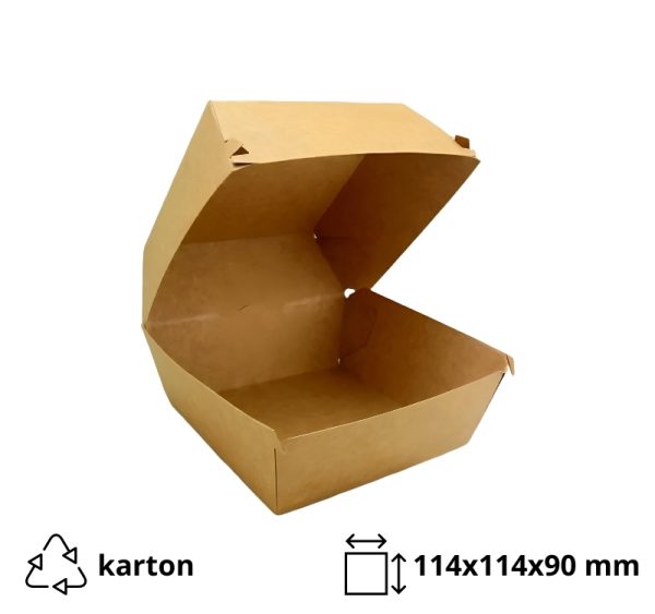 Kutija za hamburger 114х114х90 mm, kraft/kraft 125 kom
