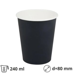 Papirna čaša 240 (280)  ml d=80 mm 1-sloj, сrni SUP, 50 kom