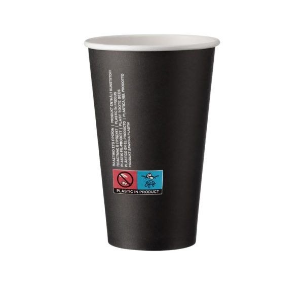 Čaša papirnata 1-sl 450 ml d=90 mm crna SUP 50 kom