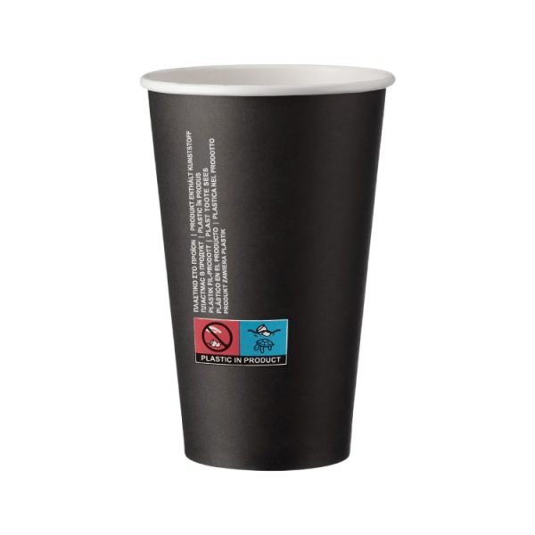 Čaša papirnata 1-sl 450 ml d=90 mm crna SUP 50 kom