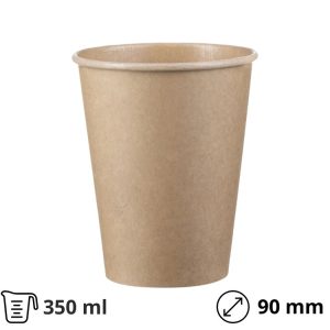 Čaša papirnata 1-sl 350 ml d=90 mm kraft  SUP 50 kom