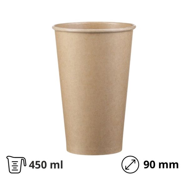 Čaša papirnata 1-sl 450 ml d=90 mm crna SUP 50 kom