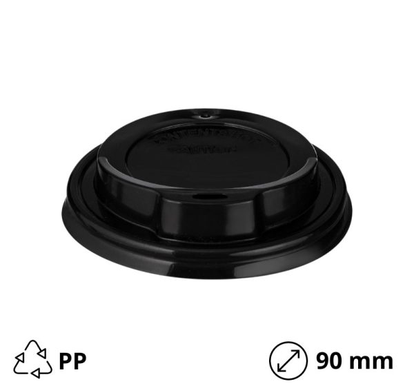 Poklopac PP za čašu d=90 mm crna 100 kom