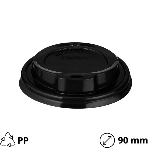 Poklopac PP za čašu d=90 mm crna 100 kom