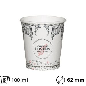 Čaša papirnata 1-sl 100 ml d=62 mm bela SUP 50 kom