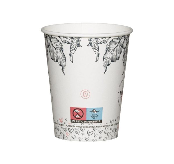 Čaša papirnata 1-sl 230 ml d=80 mm bela SUP 50 kom