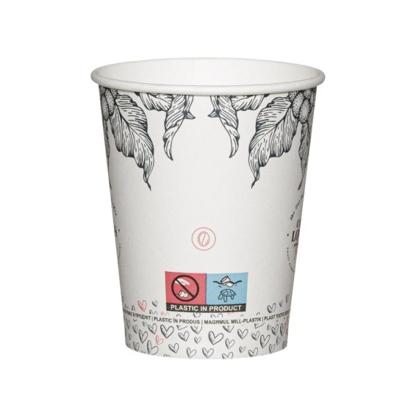 Čaša papirnata 1-sl 230 ml d=80 mm bela SUP 50 kom