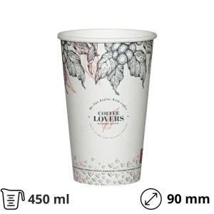 Čaša papirnata 1-sl 450 ml d=90 mm Coffee Lovers SUP 50 kom