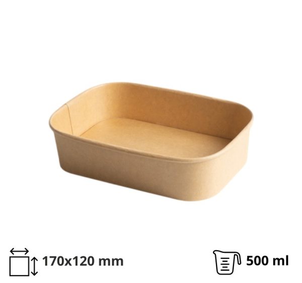 Papirnata posuda 500 m 170х120 mm kraft [300 kom/pak]