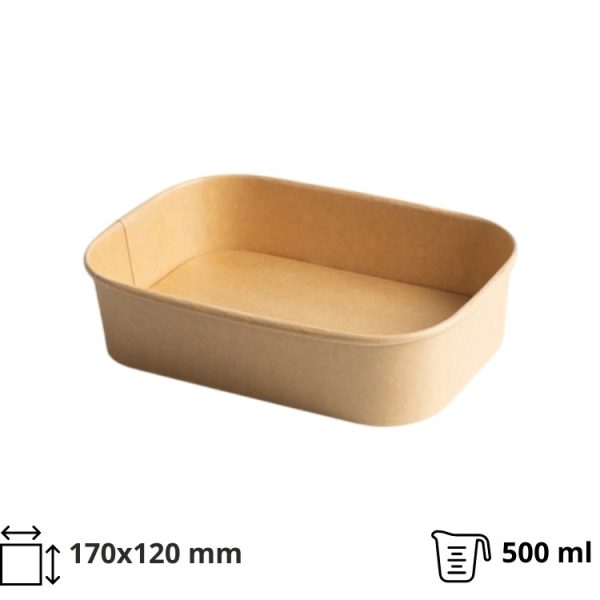 Papirnata posuda 500 m 170х120 mm kraft [300 kom/pak]