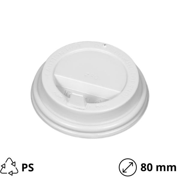 Poklopac sa jezičkom PS d=80 mm bela