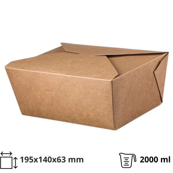 Kartonska kutija 2000 ml 195x140x63 mm kraft 50 kom