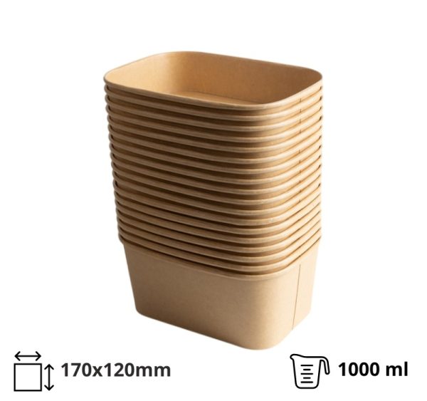 Papirnata posuda 1000 ml 170х120 mm kraft [300 kom/pak]