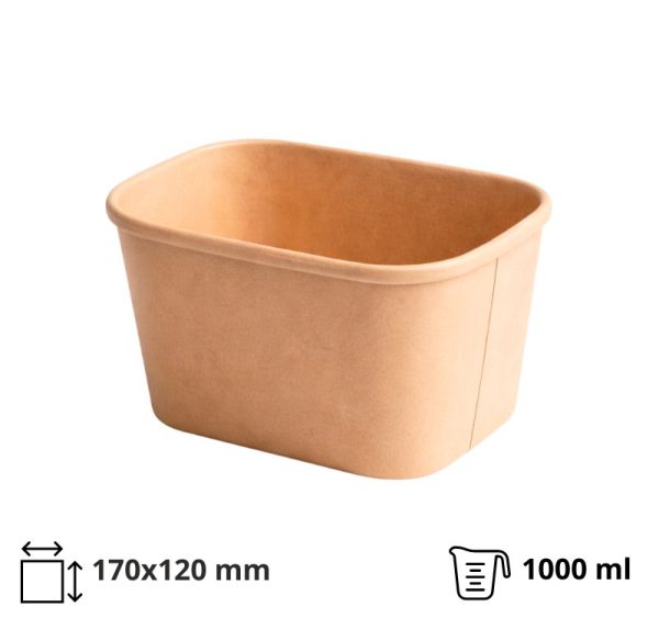 Papirnata posuda 1000 ml 170х120 mm kraft [300 kom/pak]