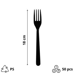 Plastična viljuška crna 50 kom