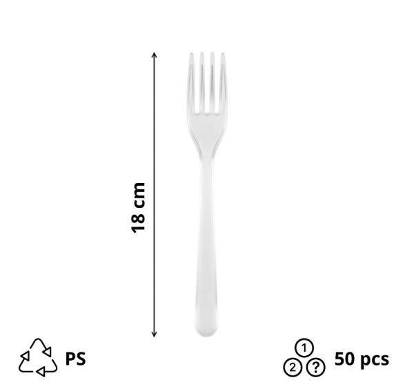 Plastična viljuška transparentna 50 kom