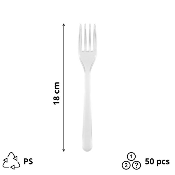 Plastična viljuška transparentna 50 kom